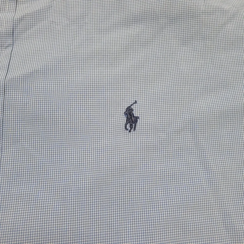 Polo Golf Ralph Lauren Shirt Mens 2XL Blue Micro‎ Check Button Up Lofting Pony